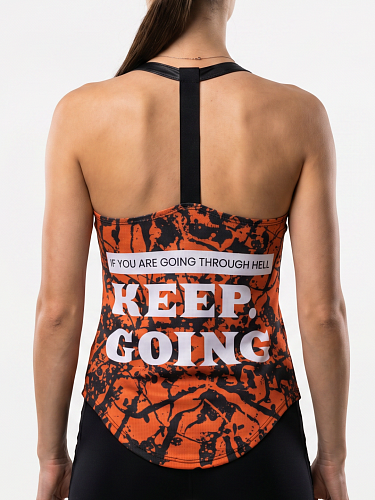 Женская майка Keep Going Оранжевый камуфляж  