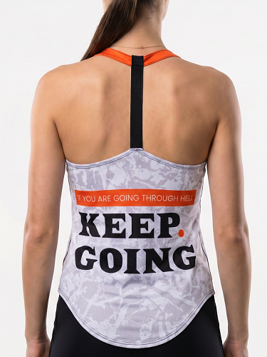 Женская майка Keep Going Серый камуфляж